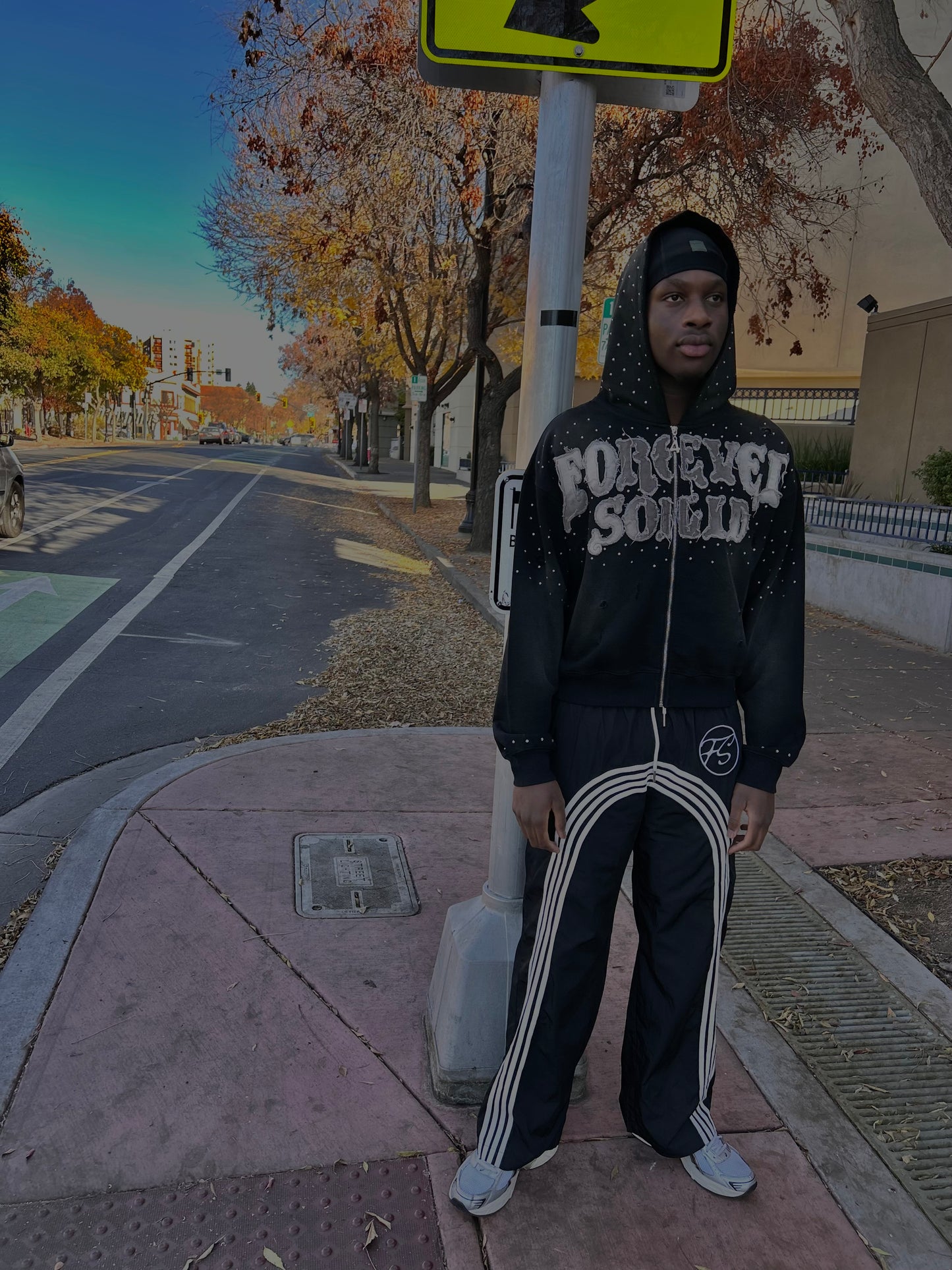 "Forever Solid" BLACK Track Pants