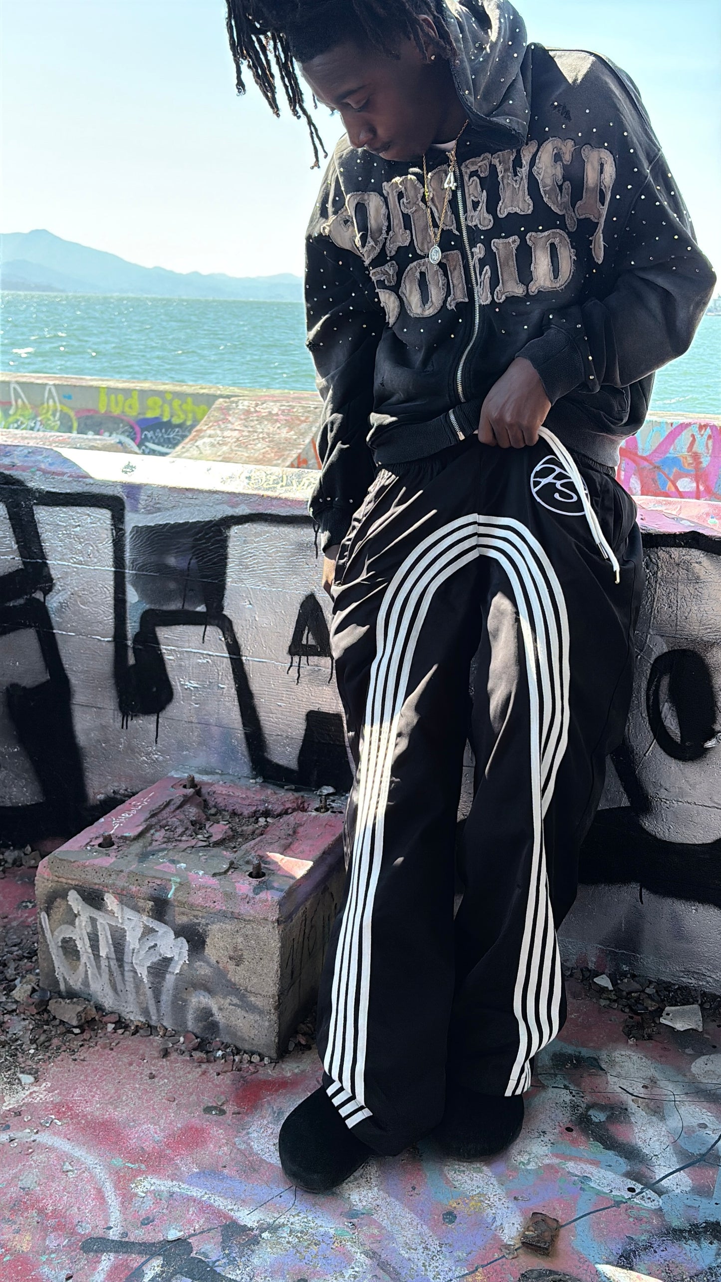 "Forever Solid" BLACK Track Pants